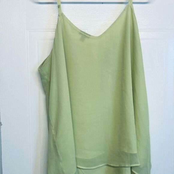 Torrid Sophie Chiffon Embroidered Swing Cami Top Plus Size 2 2X 18 20 Sunny Lime - Picture 4 of 9